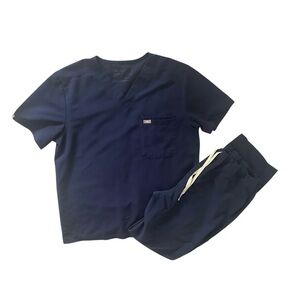 FIGS Womens Technical Collection Scrub Set Navy L Tall